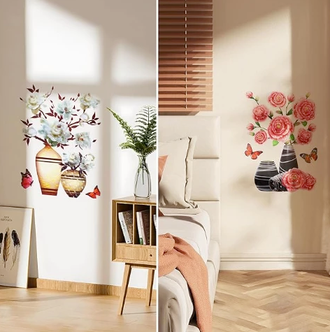 Sada 4 květinových samolepek