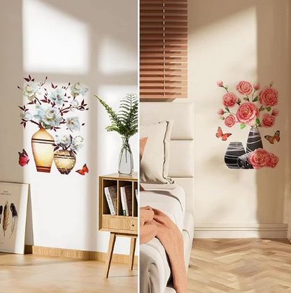 Sada 4 květinových samolepek